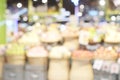 Blurred background, blur grocery supermarket at shopping store banner, blurry shelf product display and customer people backdrop Royalty Free Stock Photo