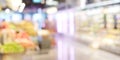 Blurred background, blur grocery supermarket at shopping store banner, blurry shelf product display and customer people backdrop Royalty Free Stock Photo