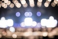Blurred background : Bokeh lighting in concert with audience ,Music showbiz concept Royalty Free Stock Photo