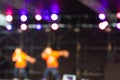 Blurred background : Bokeh lighting in stage with Dance showbiz Royalty Free Stock Photo