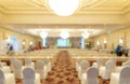 Blurred background of business seminar and conference event hall. Empty chairs at corporate meeting and presentation event in Royalty Free Stock Photo