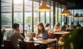 Blurred background image of a Dynamic Team Working Together in a Sleek Co-working Space