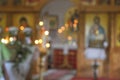 Blurred background of the interior of the Orthodox Church Royalty Free Stock Photo