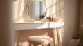 Blurred background of a light-filled vanity space Royalty Free Stock Photo