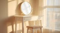 Blurred background of a light-filled vanity space Royalty Free Stock Photo
