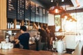 Blurred background made with Vintage Tones,Coffee shop blur background with Coffee Shop Bar Counter Cafe Restaurant Relaxation Royalty Free Stock Photo