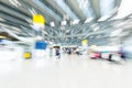 Blurred background : Motion zoom Traveler at airport terminal bl Royalty Free Stock Photo