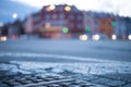 Blurred background - night street with street lights