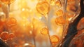 Blurred background with orange glass balls created with Generative AI Royalty Free Stock Photo