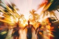 blurred background of party people on tropical beach AI generated Royalty Free Stock Photo