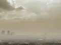 Blurred background of PM2.5 smog in the city bangkok thailand Royalty Free Stock Photo