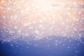 Blurred background of snow falling on blue mountain. Royalty Free Stock Photo
