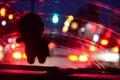 Blurred background on the theme of night car trips in the big city. Royalty Free Stock Photo