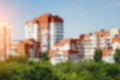 Blurred background with typical residential high-rise buildings Royalty Free Stock Photo