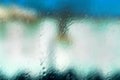 Blurred background of water droplets on glass, background photo of increased condensation Royalty Free Stock Photo