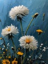 Blurred Beauty: A Study of Contrasts in a Dried Dandelion Painti