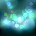 Blurred blue and green lights