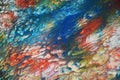 Blurred blue red orange paste creative paint hues. Abstract paint watercolor background Royalty Free Stock Photo