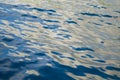 Blurred blue sea surface background with waves. Silky texture of ocean water.