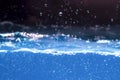 Blurred blue water wave Spread until the bubbles look like a strange bokeh Royalty Free Stock Photo