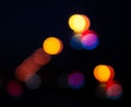 Blurred, blur, bokeh, lights. Defocused street lights. Royalty Free Stock Photo