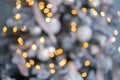 blurred with boke close-up Christmas background with white, gray, yellow, color Royalty Free Stock Photo