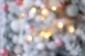 blurred with boke Christmas background with white, gray, yellow, pink color Royalty Free Stock Photo