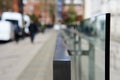 Blurred / bokeh background of London street with single figure