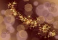 Blurred bokeh background for text, abstract brown-beige background with diamonds, circles, starry festive scattering