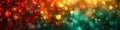 Blurred bokeh circle lights. Abstract colorful gradient green, yellow and red glitter sparkle background Royalty Free Stock Photo