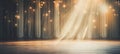 Blurred bokeh effect of a grand broadway stage with sparkling chandeliers, exuding elegance