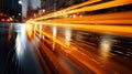 Blurred bokeh effect merging car traffic, urban landscapes, and modern vehicle design