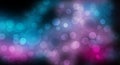 Blurred bokeh light on dark colorful background. New Year holidays template. Abstract glitter defocused blinking stars Glowing and Royalty Free Stock Photo