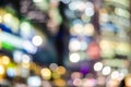 Blurred bokeh lights of the city business center. Bright multiple colour lights bokeh background at night Royalty Free Stock Photo