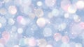 Blurred bokeh soft lights background. Delicate pastel pink and blue colors. Romantic backdrop. Christmas and New Year Royalty Free Stock Photo