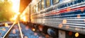 Blurred bokeh with train travel, road trips, and adventure motifs in captivating travel scenery