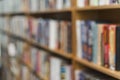 Blurred books library shelves. High quality and resolution beautiful photo concept Royalty Free Stock Photo