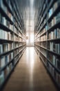 Blurred bookshelf in the library, created with generative AI Royalty Free Stock Photo