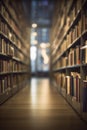 Blurred bookshelf in the library, created with generative AI Royalty Free Stock Photo