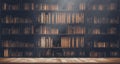 Blurred bookshelf Many old books in a book shop or library Royalty Free Stock Photo