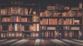 Blurred bookshelf Many old books in a book shop or library Royalty Free Stock Photo