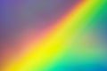 Blurred bright diagonal rainbow light refraction overlay effect for mockups. Organic diagonal holographic flare on a light wall Royalty Free Stock Photo