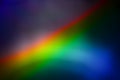 Blurred bright diagonal rainbow light refraction overlay effect for mockups. Organic diagonal holographic flare on a light wall Royalty Free Stock Photo