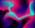 Blurred bright dynamic neon waves. Digital blend of vibrant, modern rainbow hues. Vector frequency waveform. Royalty Free Stock Photo