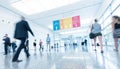 Blurred business people at a trade show Royalty Free Stock Photo