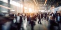 Blurred business people walking in the city scape Royalty Free Stock Photo