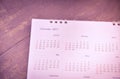 Blurred calendar page Royalty Free Stock Photo