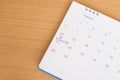 Blurred calendar page Royalty Free Stock Photo