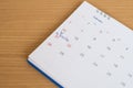 Blurred calendar page Royalty Free Stock Photo