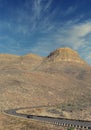 Blurred car on the highway that leads to the Grand canyon Royalty Free Stock Photo